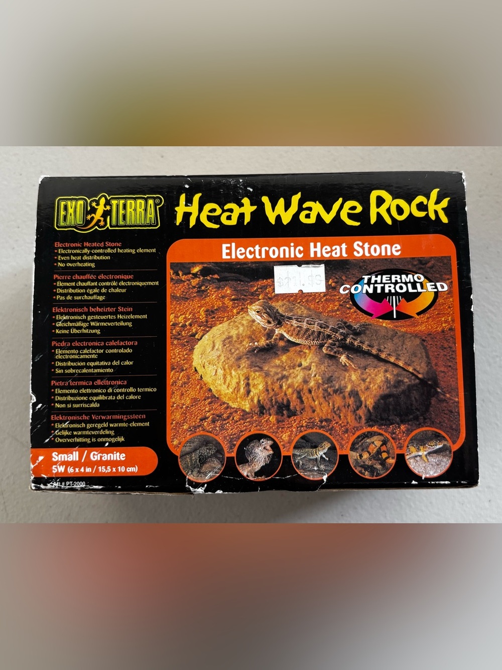Exo Terra Reptile Electronic Heat Wave Thermo Controlled Small Granite Stone